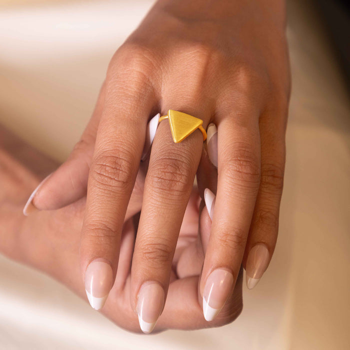 Adya Matte Trikon Ring