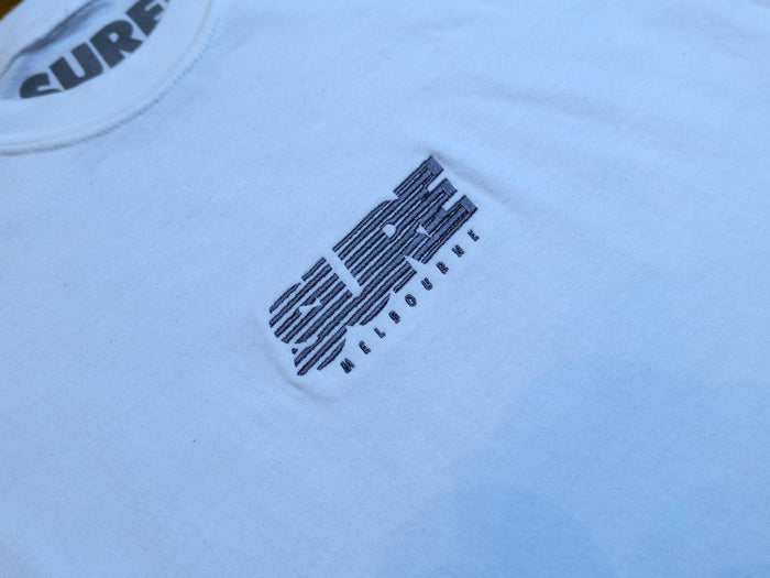 Banner Racing Embroidered T-Shirt - White / Grey