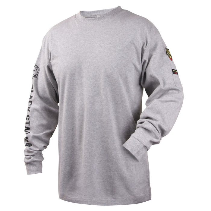 Black Stallion FR Cotton Knit Long-Sleeve T-Shirt - Ironworkergear