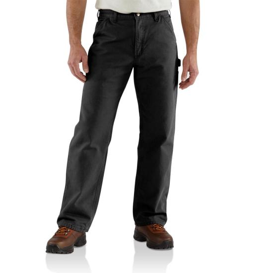 Carhartt Men's Flannel Lined Washed Duck Loose Fit Pant Pants Carhartt Black 28 32 Inseam