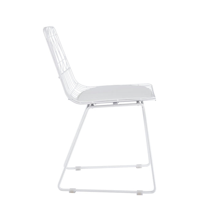 Chaise de salle à manger en métal avec coussin d'assise en cuir PU (lot de 2)