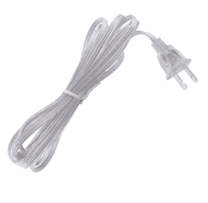 Clear Silver, 18/2 Plastic Covered Lamp Sets, CHOICE OF 4 LENGTHS (46703)