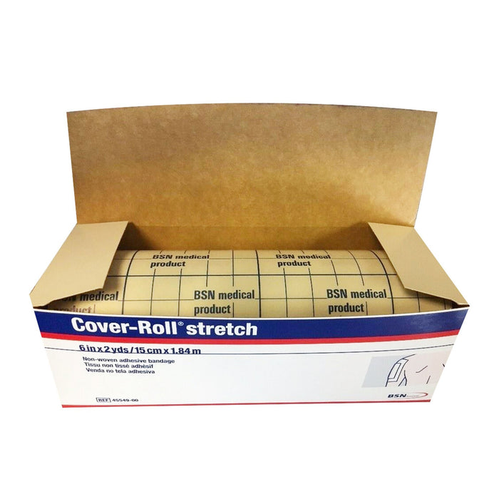 BSN Medical Cover-Roll Stretch Dressing Retention Tape with Liner, 6 Inch x 2 Yard, White