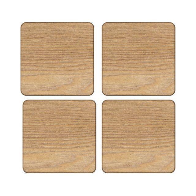 Creative Set Oak Veneer Coasters