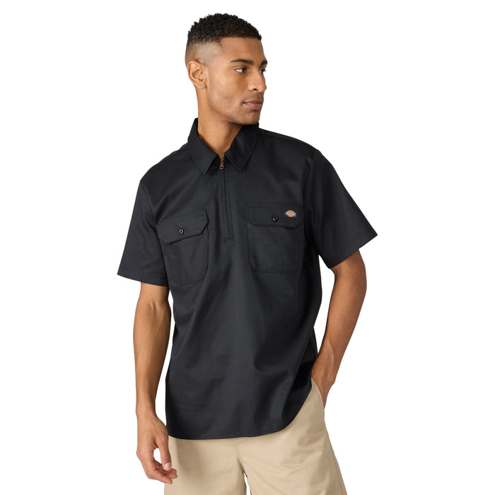 Dickies Men's 1/4 Zip Work Shirt Work Shirts Dickies Black 2XL Reg