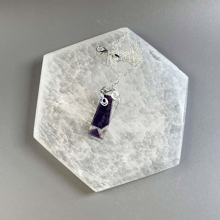 Dream Amethyst Floral Top Pendant - Handmade