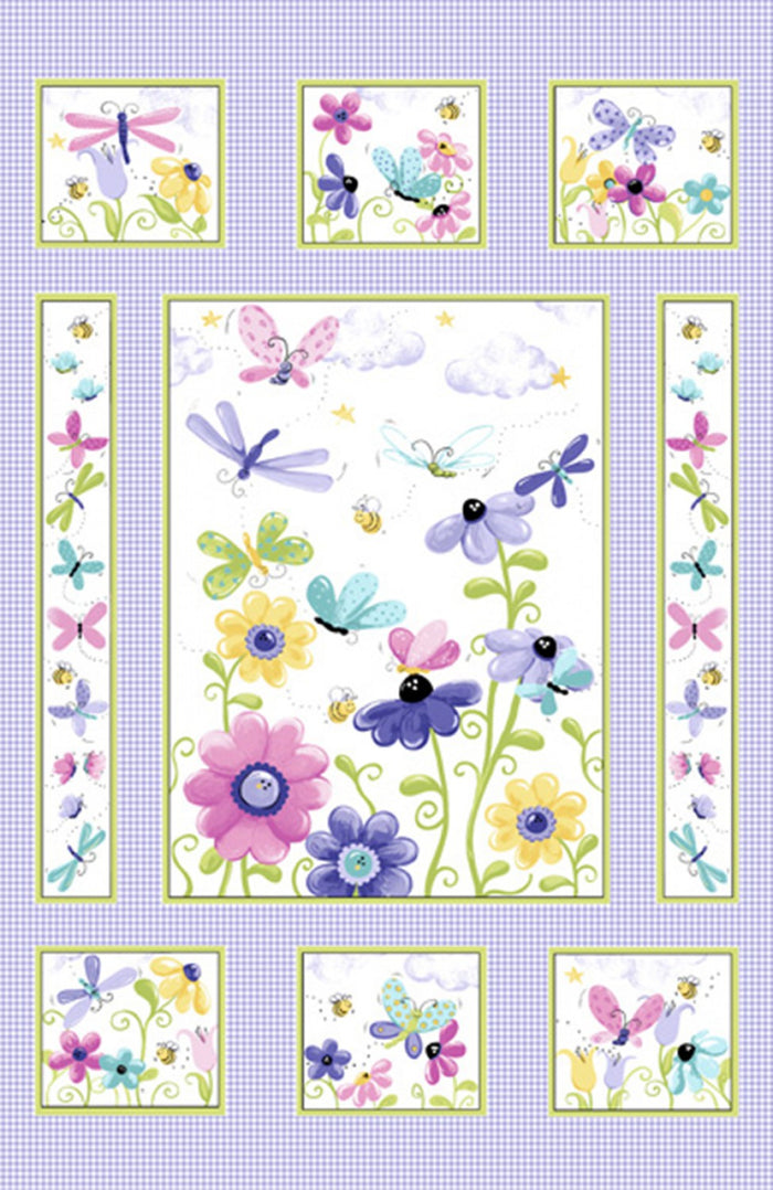 Flutter Quilt SusyBee Panel approx. 36in x 44in Fabric by the panel
