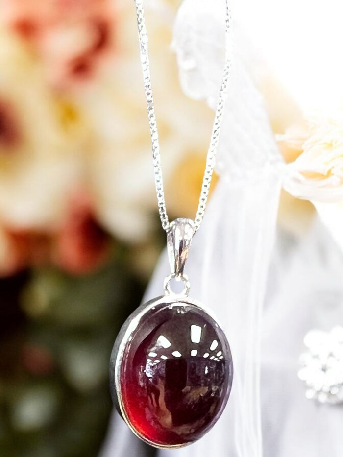 Garnet_Silver_Pendant_Necklace__Ravens_Cauldron_6_N Sandusky_St _Delaware_OH _43015
