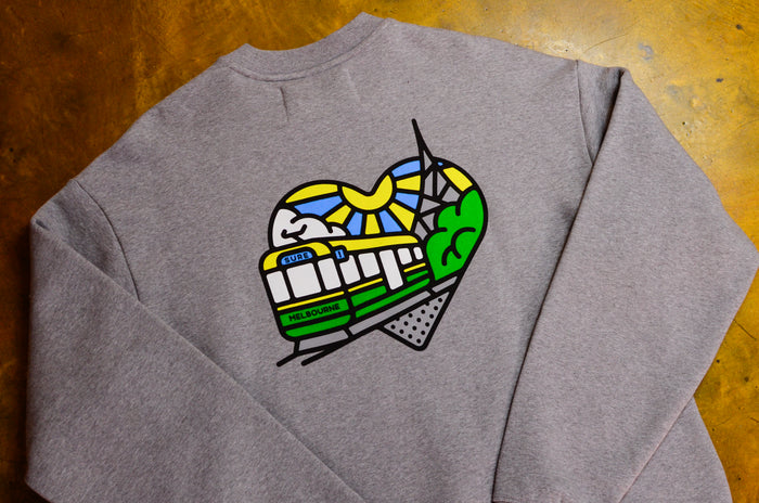 Heartbeat Heavy Crew - Grey Marle