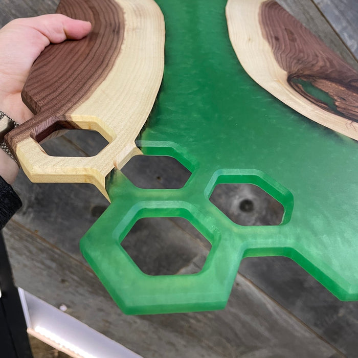 Hexagon Charcuterie Board Handle Acrylic Router Template