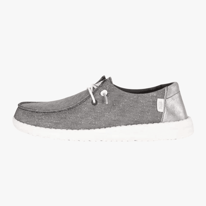 Hey Dude Womens Wendy Metallic Sparkle Charcoal | Hey Dude