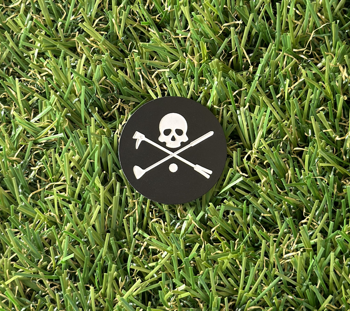 Hoolie Roger Men's Golf Ball Marker with skull-and-crossbones design.