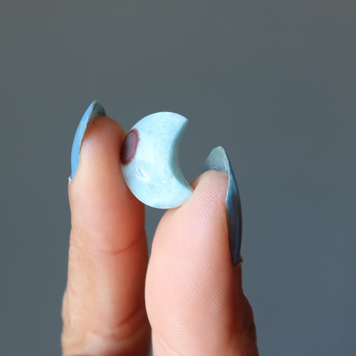 Larimar Grid Crystal Blue Moon Sky Miniature Mandala Stone