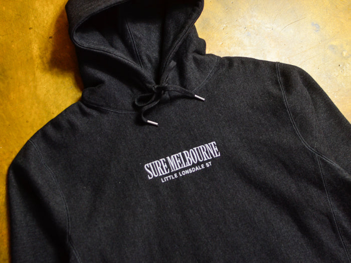 Little Lonsdale St. Embroidered Super Heavyweight Reverse Weave Hooded Fleece - Charcoal