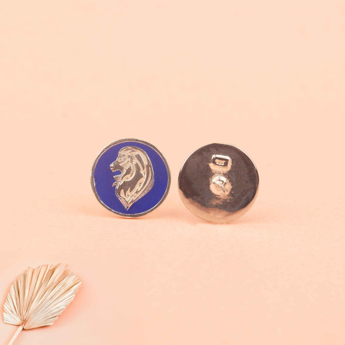 Mizoya Lion Crest Earrings