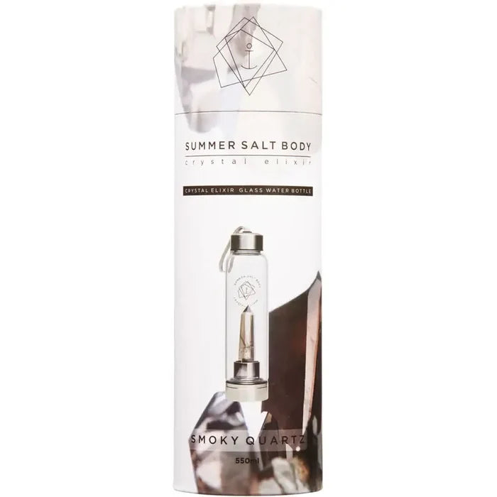 Smoky Quartz Crystal Elixir - Glass Water Bottle 550ml