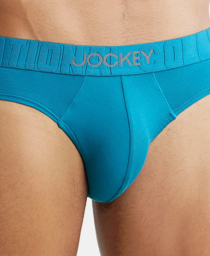 Supima Cotton Elastane Stretch Solid Brief with Ultrasoft Waistband - Ocean Depth-6