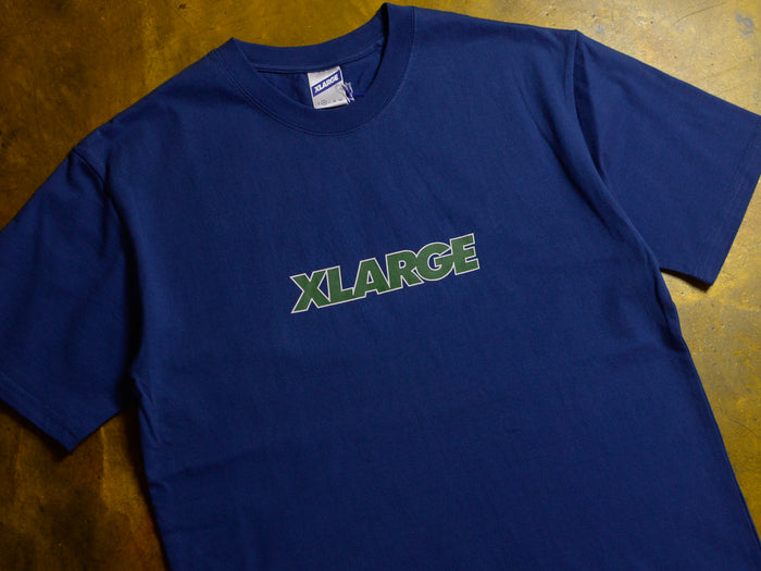 Text Logo T-Shirt - Navy/Green