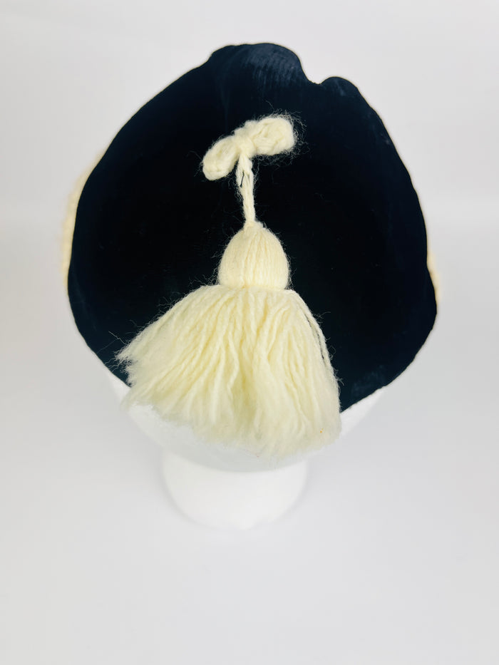Vintage 1940s Velvet & Mohair Half Hat