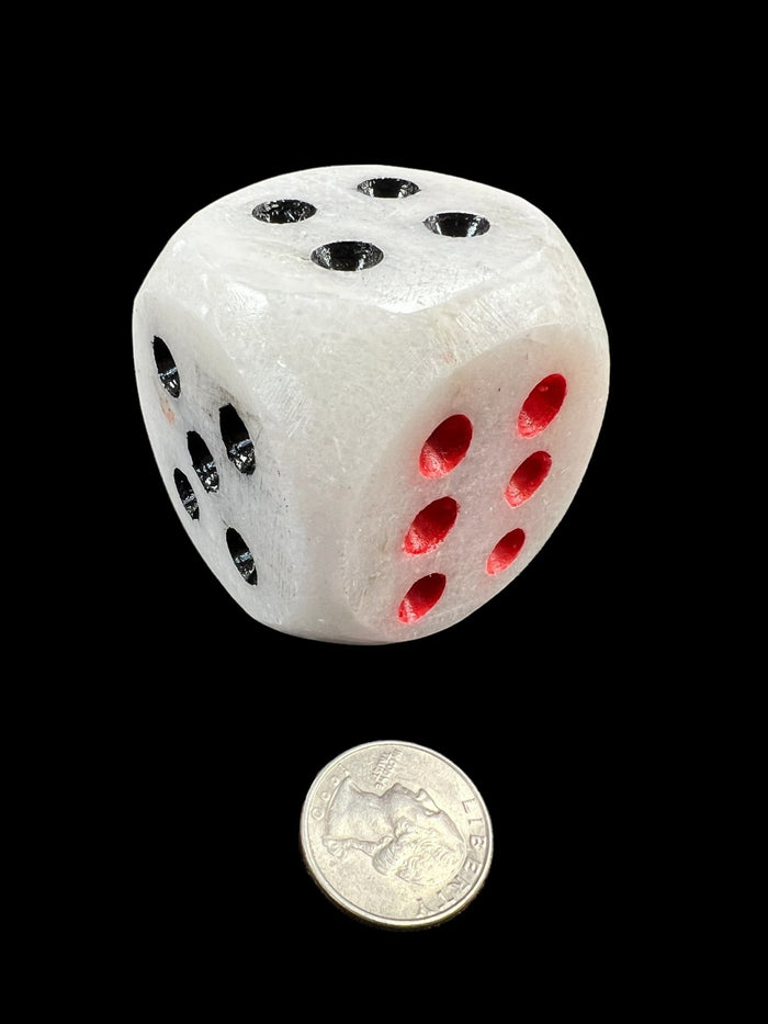 White Marble Dice - 6 Sided - Raven's Cauldron