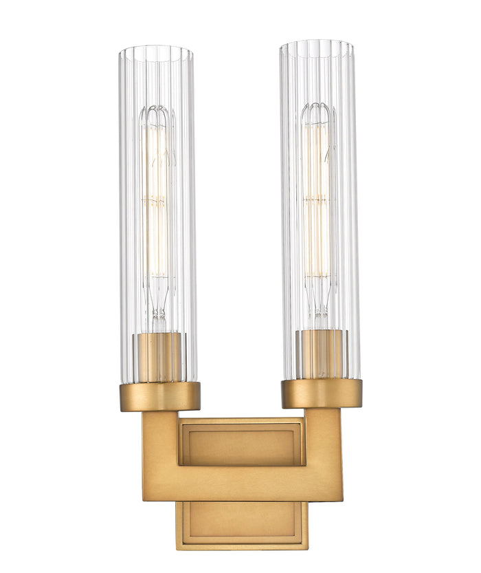 Wall Sconce Z-Lite 740-2S-RB Rubbed Brass Beau 2 Light Wall Sconce Z-Lite