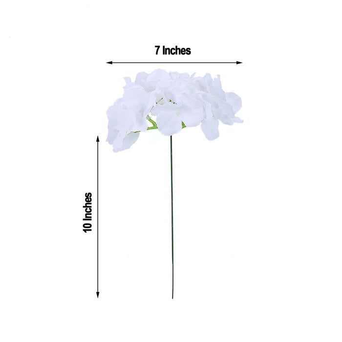 White artificial flower with a 7-inch bloom and 10-inch stem