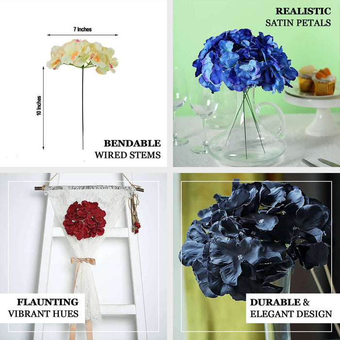 Colorful artificial flowers with bendable stems and realistic satin petals.