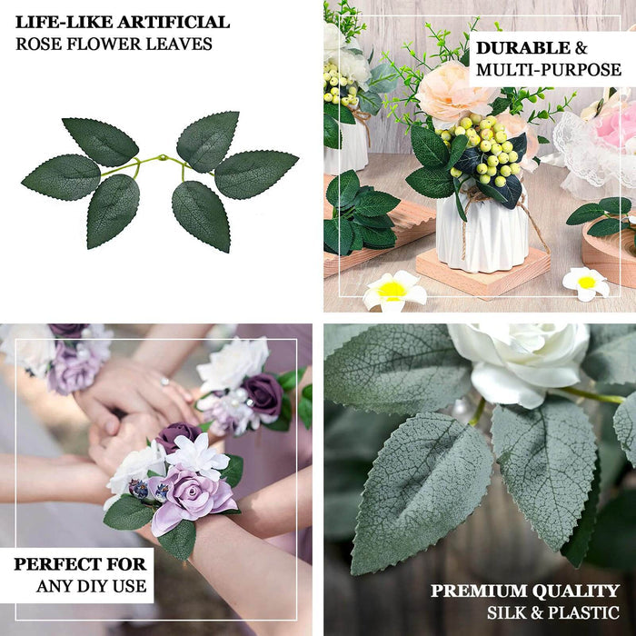 Life-like artificial rose flower leaves, perfect for any DIY use and multi-purpose.