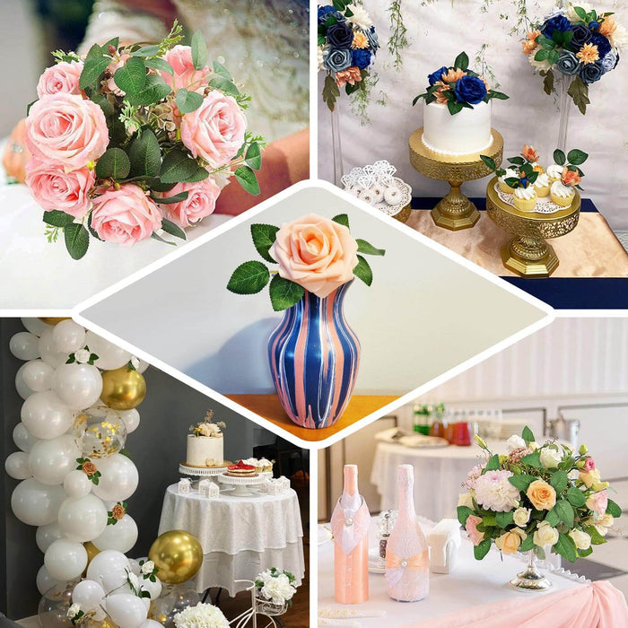 Collage of elegant floral arrangements and wedding decorations.