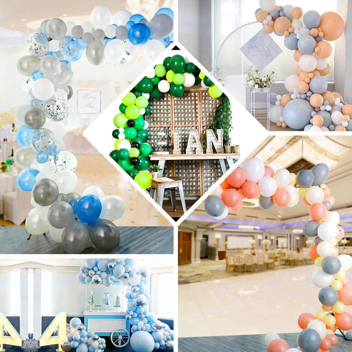 Colorful balloon arch decorations for events and celebrations.