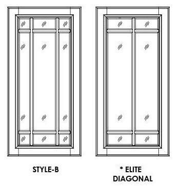 36" GLASS  DOORS - SINGLE PANE - Classic Shaker Natural Fabuwood