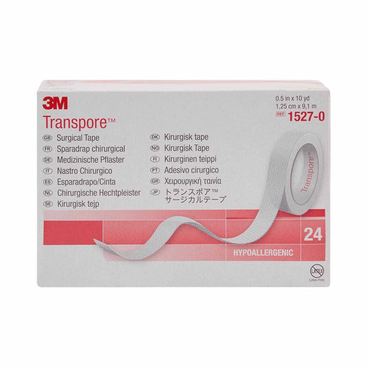 3M Transpore Plastic Medical Tape, 1/2 Inch x 10 Yard, Transparent