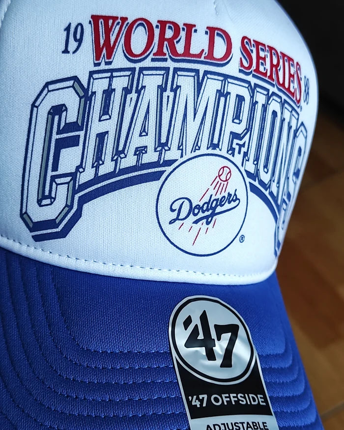 47Brand Los Angeles Dodgers white blue  world series foam Trucker Snapback