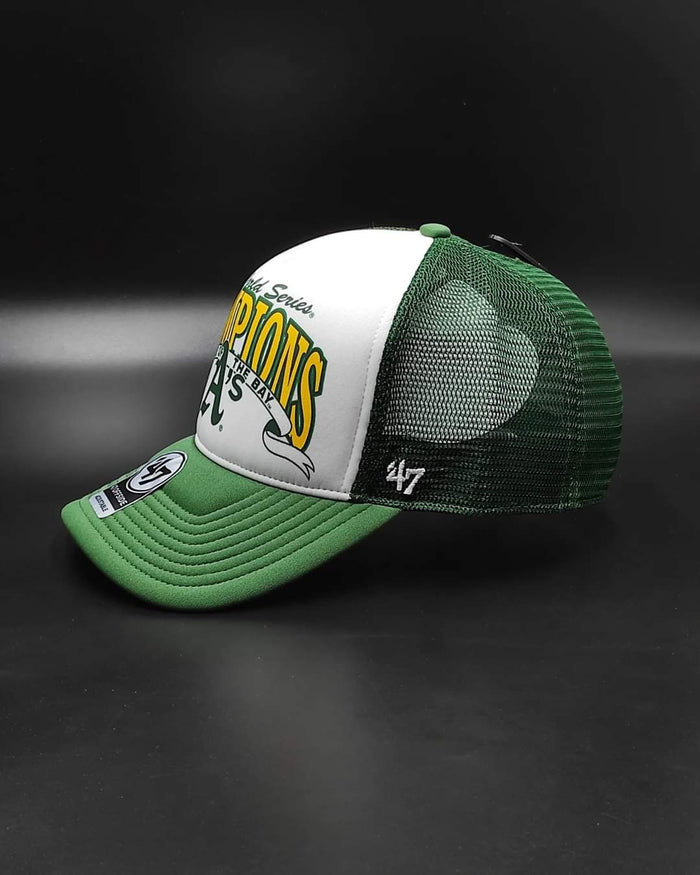 47brand oakland athletics bcptn world series dark green foam champ offside trucker snapback hat