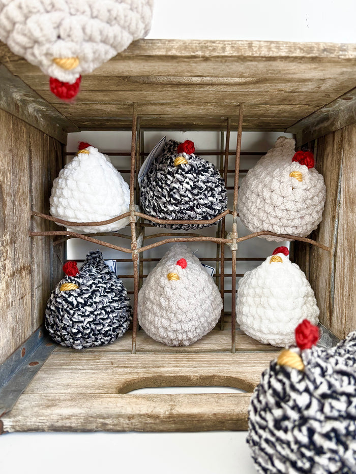 Gretchen Leachman - Hand Crocheted Chunky Chickens