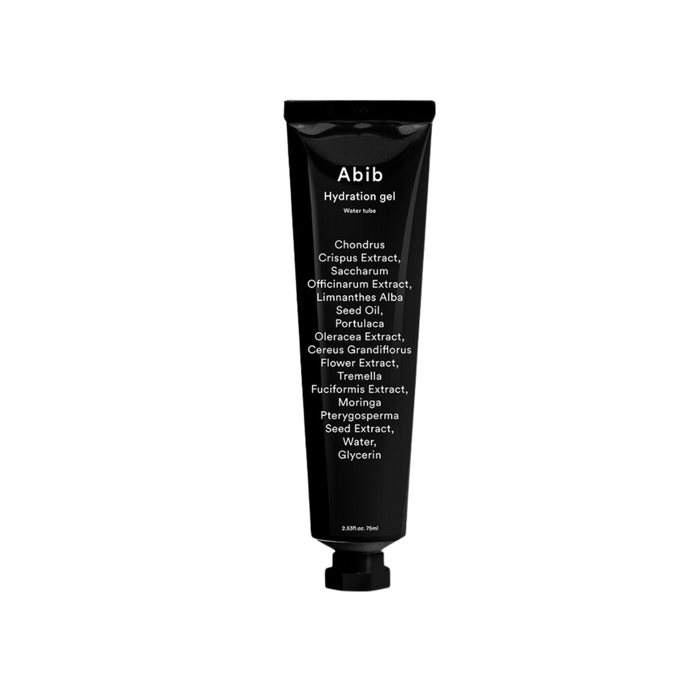 ABIB Hydration Gel Water Tube is a refreshing gel moisturizer made to deliver deep hydration while keeping the skin feeling light, smooth, and comfortable. Formulated with Glycerin, Niacinamide, Beta-Glucan, Meadowfoam Seed Oil, Tremella Mushroom Extract, Opuntia Ficus-Indica Extract, Portulaca Oleracea Extract, Tocopherol, and Moringa Oleifera Seed Extract, it helps nourish dry skin, improve moisture levels, and leave the complexion soft and refreshed. The lightweight gel texture absorbs easily
