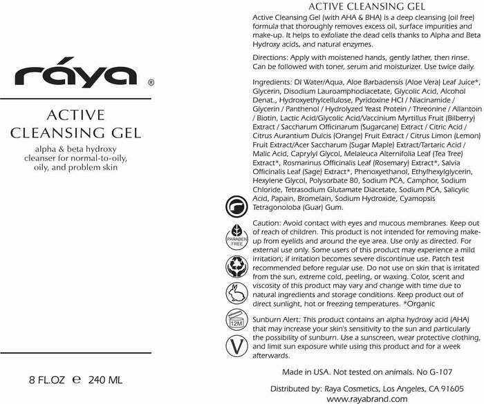 ACTIVE CLEANSING GEL (G-107) RAYA SPA - rayaspa