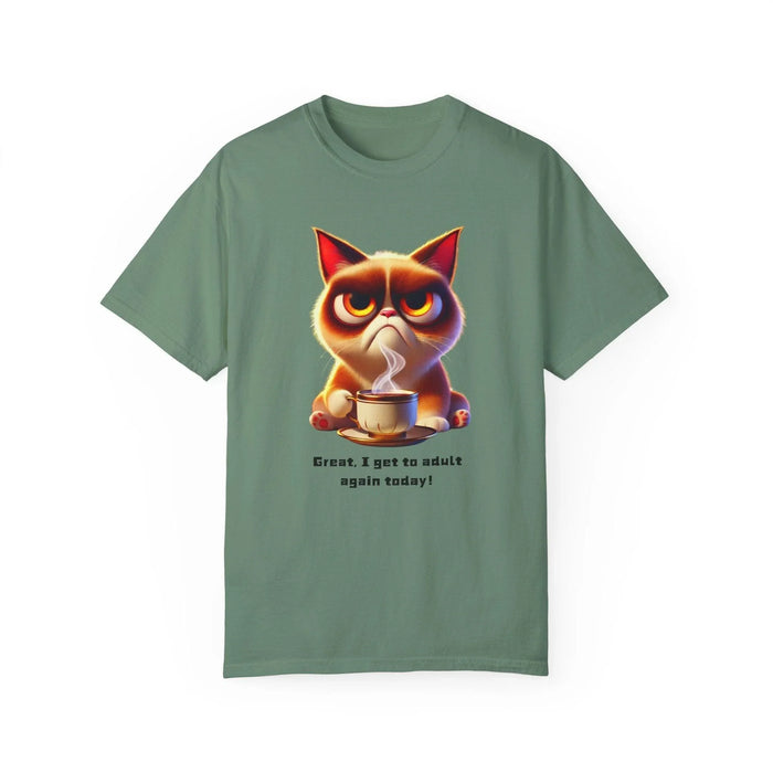 Adulting Again 😾☕ Unisex Garment-Dyed Tee 😹 - Whippie's