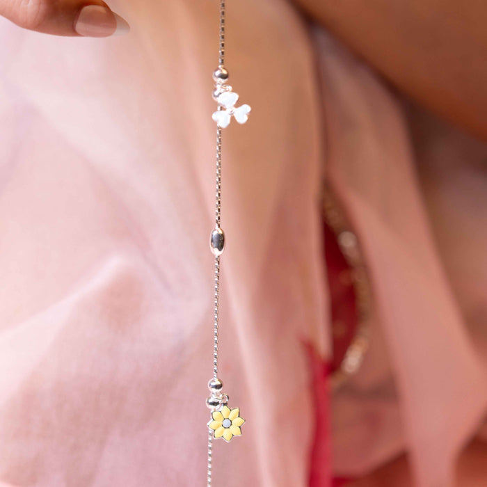 Adya Aqua Yellow Bloom Anklet