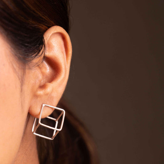 Adya Cube Frame Earrings