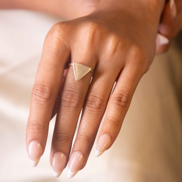Adya Matte Trikon Ring