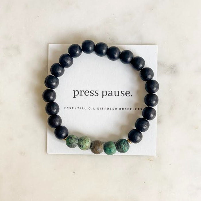African Turquoise Press Pause Bracelet