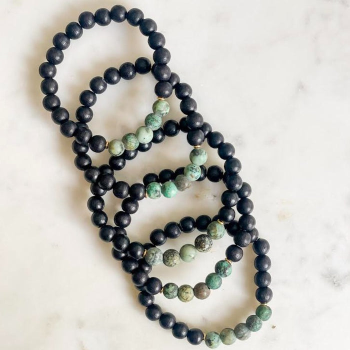 African Turquoise Press Pause Bracelet