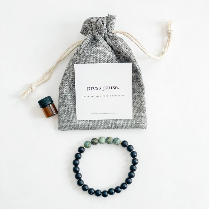 African Turquoise Press Pause Bracelet