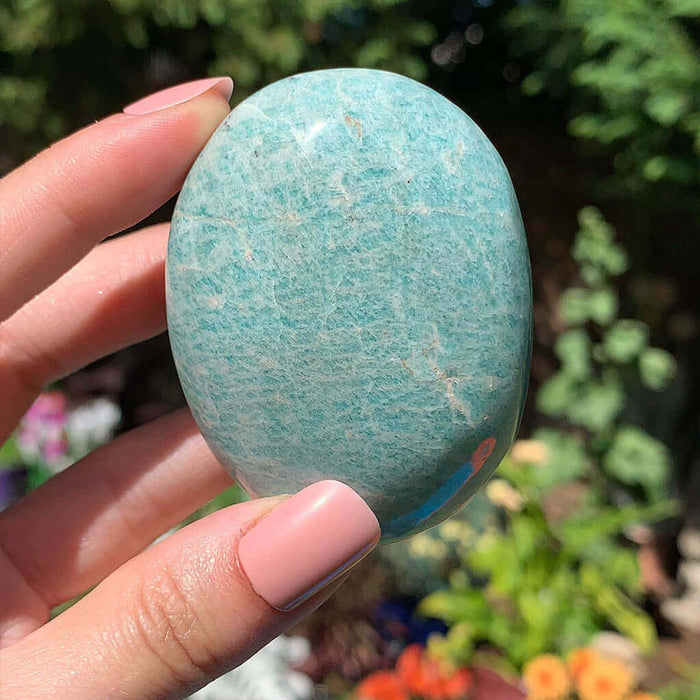 Amazonite Palm Stone for Courage - Ethically Sourced