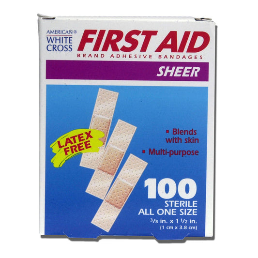 Dukal American White Cross First Aid Adhesive Strip, 3/8 x 1½ Inch
