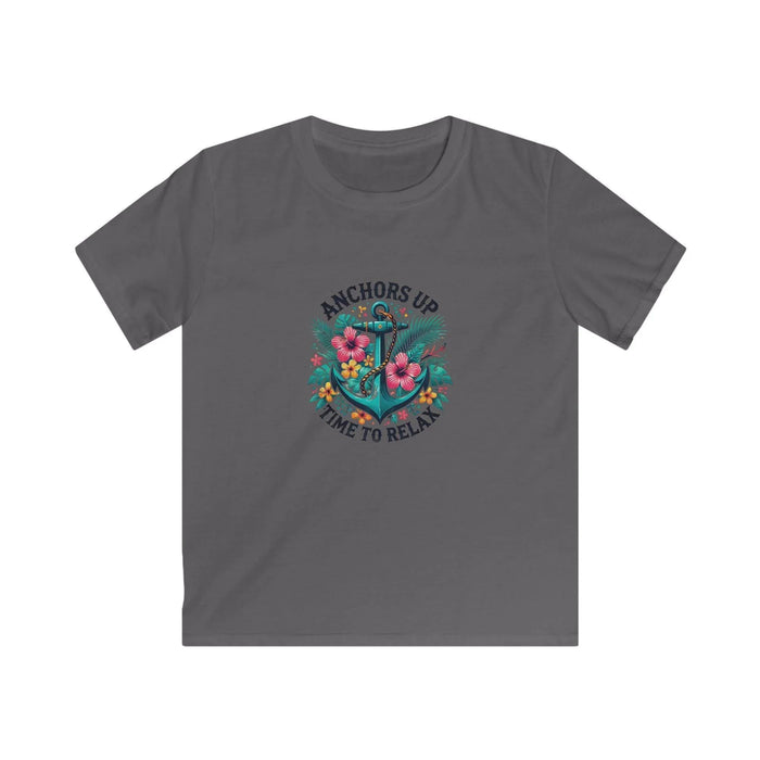 Anchors Up - Time to Relax Kids' Unisex Tee! 🌺⚓️ - Whippie's