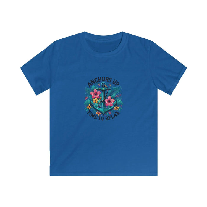 Anchors Up - Time to Relax Kids' Unisex Tee! 🌺⚓️ - Whippie's