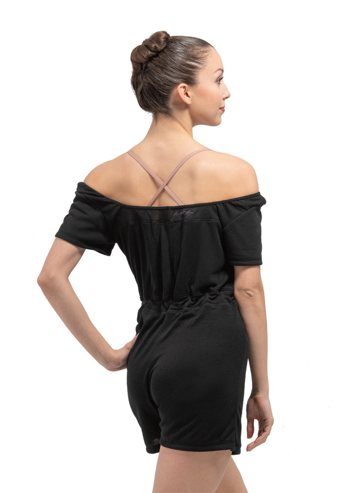 Ballet Rosa Anice short-sleeve romper in black