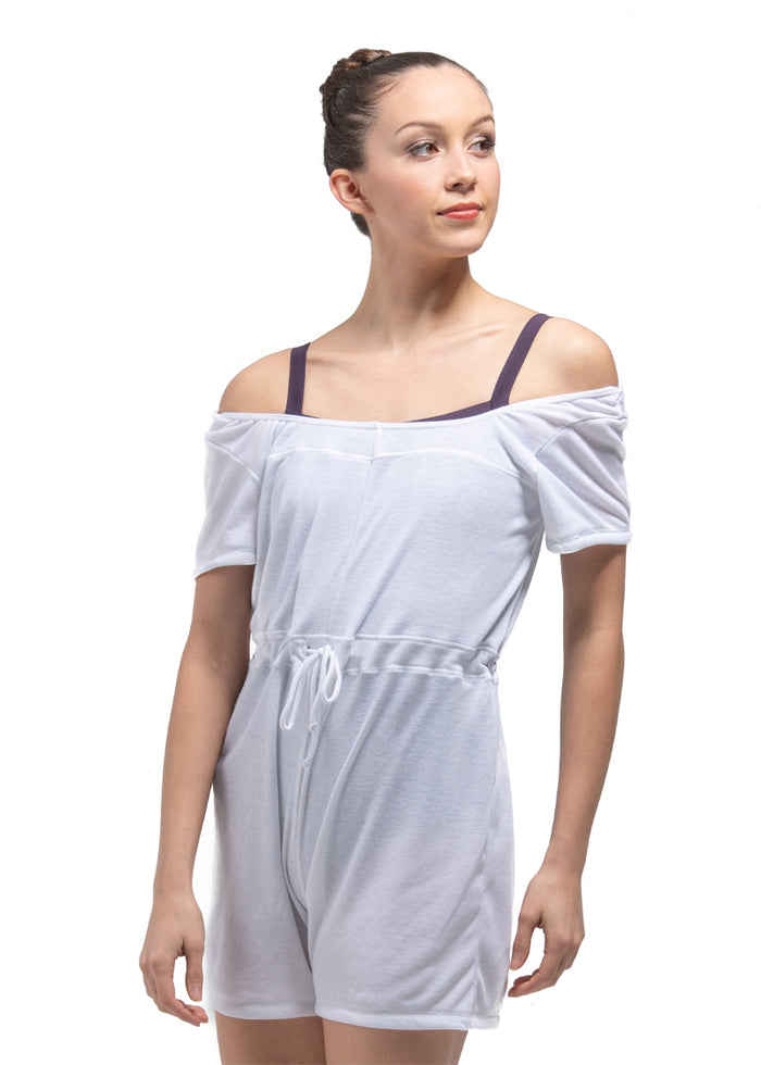 Ballet Rosa Anice short-sleeve romper in white